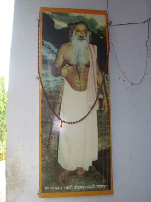 Photo of Swami Adgadanand ji maharaj on ashram wall